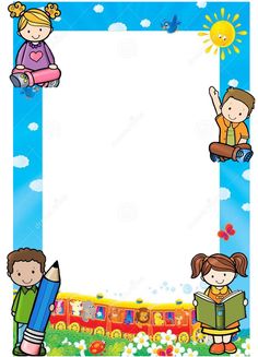 children reading books and holding pencils in front of an empty paper with space for text