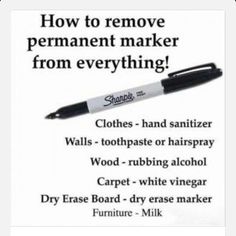 an advertisement with the words how to remove permanent marker from everything you can't do