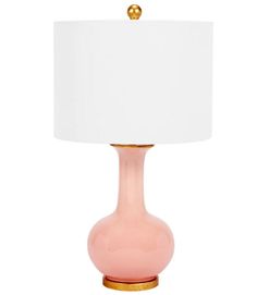 The Nela Blush Table Lamp boasts a modern and polished look on a timeless silhouette. The elegant gold base perfectly complements the glossy ceramic in a soft blush hue. Pink And Gold Lamp, Beachy Room, Accent Tray, Bathroom Accents, Accent Seating, Gold Lamp, Pottery Gifts, Christmas Room, Room Idea