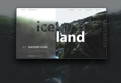 the website is designed to look like it has an image of mountains and water on it