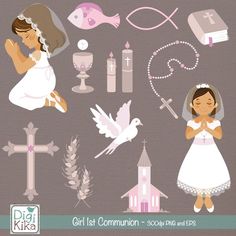 primeira comunhão minus - Pesquisa Google Communion Sets, Communion Ideas, Religious Illustration, Baby Clip Art, Printed Sheets, Printable Planner Stickers