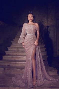 Prom Dresses and Prom Gowns UK | Babyonlinedress UK Glitter Prom Dresses, High Split Dress, One Shoulder Prom Dress, Evening Dresses With Sleeves, Long Sleeve Prom, Sequin Evening Dresses, Designer Evening Dresses, Elegant Party Dresses, Evening Dress Fashion