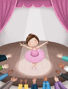 The Dance Recital - personalized picture book on Behance Ballet Illustration Art, Tutu Illustration, Ballet Dance Painting, Vintage Ballerina Illustration, Ballet Dancer Illustration, Dance Artwork, Ballet Recital, Cartoons Dancing, Dance Instruction