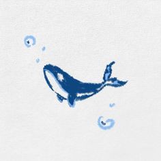 a drawing of a whale swimming in the ocean