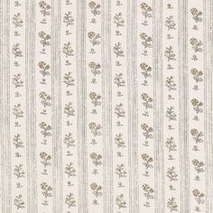 a striped wallpaper with small flowers and stripes on the bottom, in beige tones