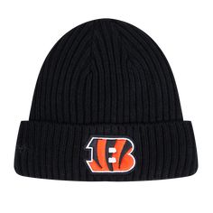 The Pro Standard Premium NFL Cincinnati Bengals Old English Unisex Beanie (Black) Black Beanie Hat With Letter Print, Black Beanie With Letter Print For Streetwear, Black Winter Hat For Fan Gear, Black Beanie For Sports, Black Hats With Letter Print For Fan Gear, Black Hats With Letter Print For Fan Merchandise, Track Suits Women, Camo Men, Beanie Black