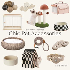 the cover of shop my favorites chic pet accessories, including cats and dogs