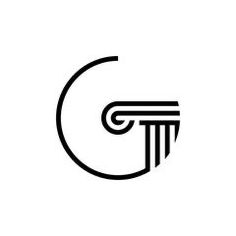 the letter g is made up of two lines and has a spiral shape in it