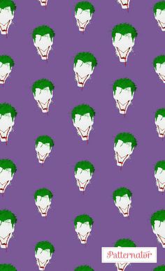 the joker pattern has green hair on it