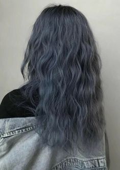 Ashy Blue Hair, Smokey Blue Hair, Ash Blue Hair, Blue Brown Hair, Blue Grey Hair, Ashy Hair, Beauty Outfits, Curly Synthetic Wig