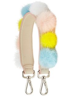 Shop Fendi Strap You pom-pom bag strap Strap Fendi, Wrist Purse, Fendi Purses, Faux Fur Handbag, Dolly Fashion, Tshirt Bag