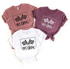 Matching Pit Crew Birthday T-shirt, Custom Pit Crew Race Car Shirt for Family, Personalized Pit Crew Birthday Shirts. Get ready to make a statement at your next party with our high-quality custom t-shirts! Our shirts are designed to help you stand out and make a lasting impression. With our DTF printing technology, we ensure vibrant colors and sharp details that will turn heads. Here's how you can order your personalized t-shirts: 1. Size Selection: Choose the perfect fit from our range of avail Pit Crew Birthday Party, Pit Crew Shirts Birthday, Race Car Themed Birthday Party Shirts, Race Car Birthday Shirt, Pit Crew Shirts, Pit Crew, Car Apparel, Car Shirts, Dtf Printing