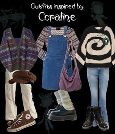 Coralline Outfit Inspired, Halloween Vibes Outfit, Coraline Closet, Coraline Wardrobe