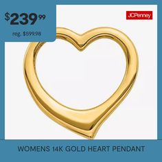 Features: Quick ShipShape: HeartMetal Color: YellowPendant Length: 12mmPendant Width: 11mmCare: Wipe CleanMetal: 14k GoldPendant & Charms Type: PendantsCountry of Origin: Imported 14k Stamped Heart Pendant Necklace, Yellow Gold Heart Necklace For Anniversary, Gold Heart Pendant, Heart Pendant Gold, Gold Heart, Heart Of Gold, Heart Pendant, Charms, Necklaces