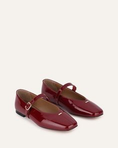 APRIL CASUAL FLATS RUBY RED PATENT - Jo Mercer Northern Hemisphere Red Ballet Flats, Mary Jane Ballet Flats, Casual Flats, Ballet Flat Shoes, Ballet Flat, Red Shoes, Mid Heel, Leather Flats, Ruby Red