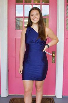 One Shoulder Hot Pink Tight Homecoming Dress – Modsele Blue Short Homecoming Dresses, Navy Dress Short, Tight Homecoming Dress, Hot Pink Shorts, Mini Homecoming Dresses, Homecoming Dresses Tight, Short Party Dress, Winter Formal, Mini Party