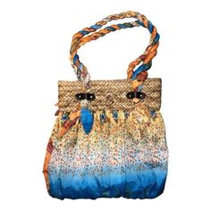 Cappelli Straworld Straw Fabric Boho Bag Tote Beach Vacation Fun Orange Blue and beige coloring with sparkles throughout. Perfect for your next beach outing or fun around town. Measures approx 13" wide by 16" tall. OB20 Straw Fabric, Beach Outing, Boho Handbags, Boho Purses, Boho Bag, Women Accessories Bags, Tote Handbags, Beach Vacation, Purses And Handbags