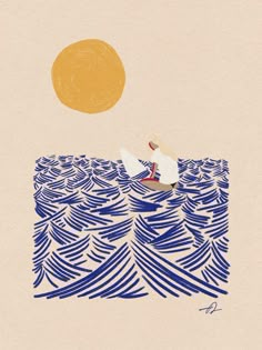 a person riding a surfboard on top of a wave in front of the sun