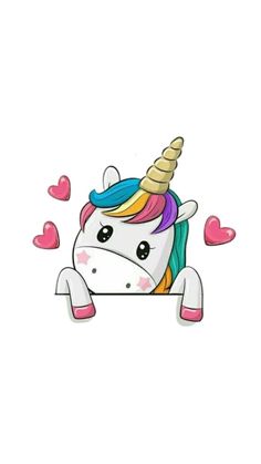 a cartoon unicorn with hearts flying around it's head and the caption says i love you