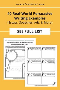 the worksheet for writing words and phrases in an interactive text book, which includes examples