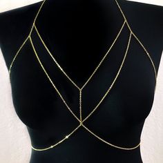 Bralette Chain, Body Necklace Chain, Body Necklace, Gold Body Chain, Chain Bra, Trendy Jewerly, Gold Bodies