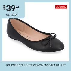 Express your feminine style in modern flats by Journee Collection. These stylish flat shoes feature smooth uppers and knit trim. Classic round toes with dainty bow accents and small block heels finish the design.Closure Type: Slip-OnShoe Heel Height: 1/2 InchUpper/Outer Base Material: 100% PolyuretheneShoe Lining Material: PolyurethaneSole Material Content: 100% PolyurethaneToe Type: Round Toe, Closed ToeCare: Spot CleanHeel Style: Flat HeelCountry of Origin: Imported Modern Flats, Stylish Flat Shoes, Shoes Ballet Flats, Ballet Flats Black, Black Ballet Flats, Journee Collection, Ballet Flat Shoes, Flat Shoes, Feminine Style