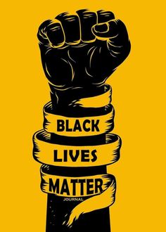 a fist that says black lives matter with the words on it and a ribbon around it