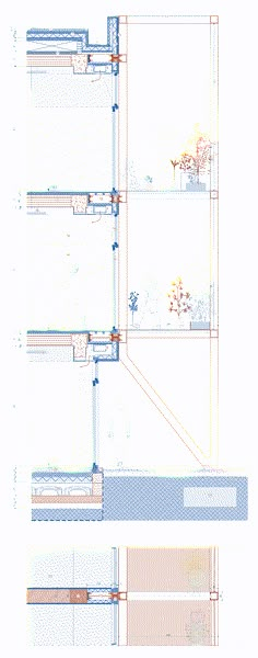 an architectural drawing shows the interior and exterior sections