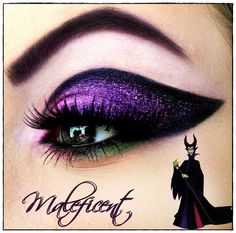 Maleficent Makeup, Disney Inspired Makeup, Disney Eyes, Fantasy Make-up, Eye Makeup Looks, Witch Makeup, Disney Makeup, Disney Villain, Halloween Eyes