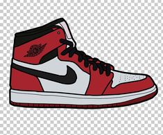 Air Jordan Drawing, Jordan Drawing, Drawing Basketball, Red Air Jordan 1, Shoe Png, Nike Drawing, Sneakers Png, Shoe Illustration, Sneakers Illustration