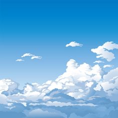 the sky is filled with clouds and blue skies