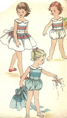 Sleeveless Playsuit, 1950s Patterns, Vintage Kids Clothes, 1950s Dresses, Sewing Patterns Girls, Fur Coat Vintage, Vintage 1950s Dresses