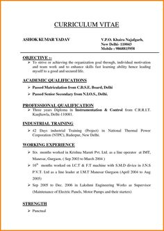 a sample resume for an electrical technician in india, with no work experience on it