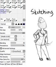 the sketching screen shows how to draw a woman's body