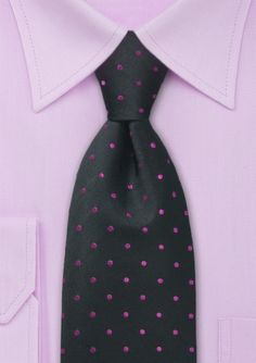 #bowsnties  Ugggggghhhh I know none of my groomsmen will wear the pink polka dot tie but Bows n Ties really did something adorable here! Full Black Background, Dress Code Guide, Shirt And Tie Combinations, Mens Neckwear, Formal Cocktail Party, Polka Dot Tie, Tie Length, Polka Dot Design, Gray Suit