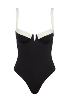 Clovelly One Piece - Black/Ivory Color Block Swimwear, Black And White One Piece, Monday Swimwear, White One Piece, Classy Girl, Perfect Swimsuit, Black Swimwear, Looks Chic, Looks Style