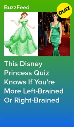 the princess quiz is shown with an image of a woman in a green dress and text that