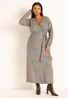 Plus Size Winter Dress, Sweater Wrap Dress, Wrap Sweater Dress, Sweater Wrap, Plus Size Sweater, Sweater Maxi Dress, Plus Size Winter, Wrap Around Dress, Black Sweater Dress