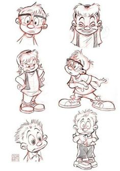 some cartoon character sketches that i did not have to do with the characters in this drawing