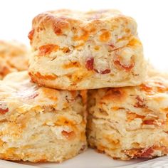 biscuits stacked on top of each other on a plate