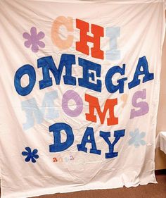 a banner with the words oh mega mom's day written on it