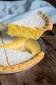 two slices of lemon pie on a plate