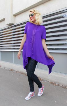 Purple Asymmetrical Top / Purple Summer Top / Purple by Teyxo Black Rocks, Fancy Shirt, Bead Sewing, Purple Agate, Fancy Blouses, Purple Blouse, Summer Blouses, Purple Top, Asymmetrical Tops