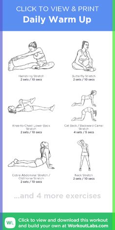 a poster with instructions to use the daily workouts for women and men in their own work