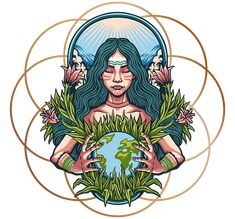 nature goddess Heal The World Art, Dark Feminism, Spiral Design Art, Goddess Nature, Wiccan Shirt, Gaia Goddess, Mother Earth Art, Earth Logo, Heal The World