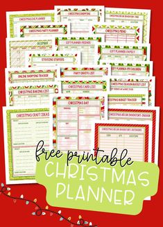 christmas planner printables with the words free printable christmas planner on top and below