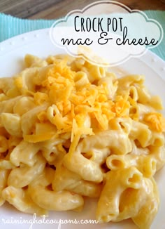 a white plate topped with macaroni and cheese