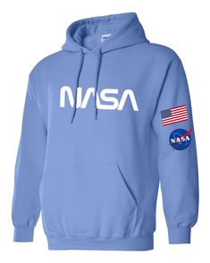 PRICES MAY VARY. Soft, comfy hoodie NASA on the front with flag and logo on the sleeve Great gift for any NASA or space enthusiast Soft NASA sweatshirt hoodie with flag and logo on the sleeve. Unisex fit. Fan Apparel Hooded Top With Logo Print, Hooded Fan Apparel Top With Logo Print, Cotton Sweatshirt With Drawstring Hood For Fans, Cotton Fan Apparel Hoodie With Ribbed Cuffs, Casual Sweatshirt With Adjustable Hood For Fans, Fan Gear Hoodie With Logo Print, Hooded Logo Print Fan Gear Hoodie, Hooded Logo Print Hoodie For Fans, Casual Hoodie With Logo For Sports Events