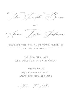 the wedding stationery is shown in black and white, with calligraphy on it