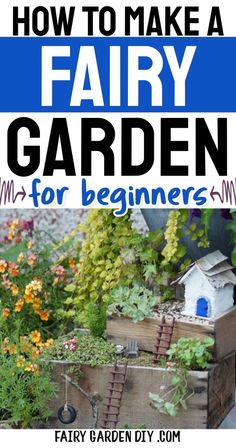 an image of a garden with text overlay that reads how to make a fairy garden for beginners